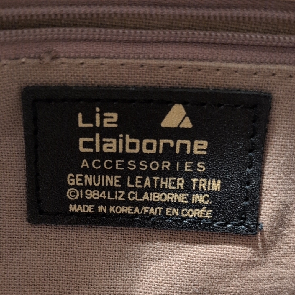 Vintage 1984 Liz Claiborne Gray Patterned Tote Bag - Picture 2 of 9